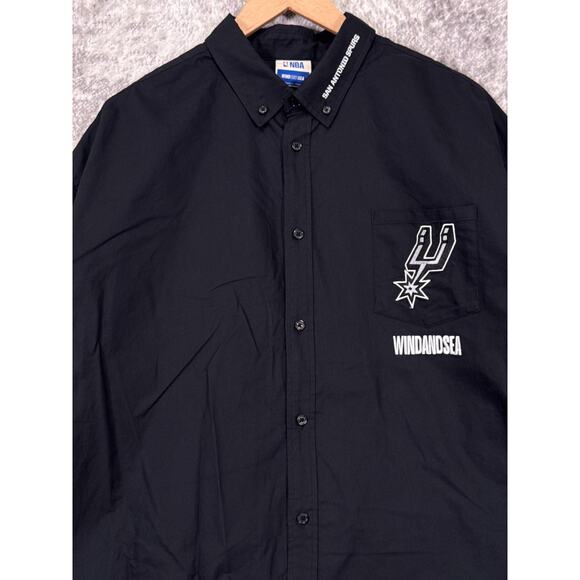 NBA x WIND AND SEA Shirt Large Men San Antonio Spurs Oversized Oxford Made Japan - Picture 2 of 10